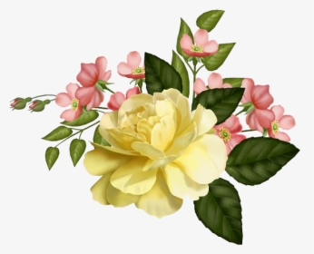 Flores Vintage Rosas Amarillas - Flores Rosas Y Amarillas Png, Transparent Png, Transparent PNG