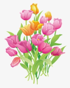 Ramo De Flores Animado Png Clipart , Png Download - Tulip Spring Flowers Clip Art, Transparent Png, Transparent PNG