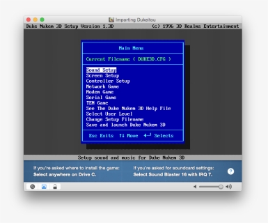 Duke Nukem 3d Networking - Duke Nukem 3d Music Options, HD Png Download, Transparent PNG