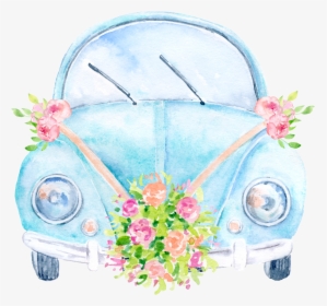 Car Invitation Volkswagen Wedding Free Hd Image Clipart - Floral Design, HD Png Download, Transparent PNG