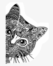 #gato #cat #mandala #mandalas #mandalamania - Colouring In Zentangle Animals, HD Png Download, Transparent PNG