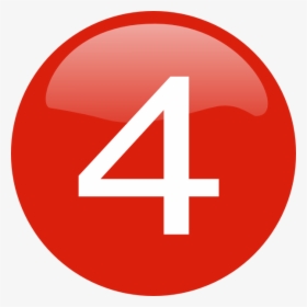 Number 6 Clipart Red - Number 4 Button Png, Transparent Png, Transparent PNG