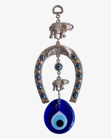 Bead Global Turkish Blue Evil Eye Horse Shoe With Elephant - Locket, HD Png Download, Transparent PNG
