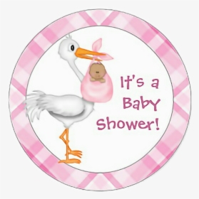Transparent Pink Stork Clipart - Baby Shower Stork, HD Png Download, Transparent PNG