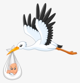 White Stork Infant Clip Art - Stork Cartoon Flying, HD Png Download, Transparent PNG