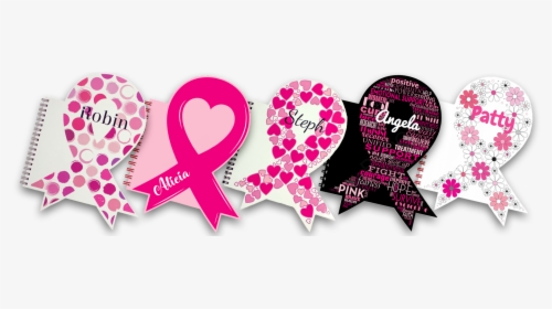 Ribbon Notebooks For Breast Cancer Awareness , Png - Heart, Transparent Png, Transparent PNG