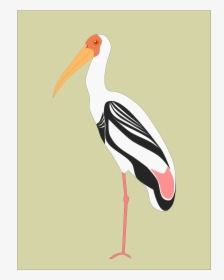 Stork Vector Svg - Painted Stork Illustration, HD Png Download, Transparent PNG
