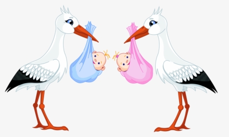 Stork Baby Png Clipart , Png Download - Boy And Girl Twins Clipart, Transparent Png, Transparent PNG