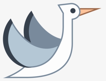 Flying Stork Icon - Stork Icon Png, Transparent Png, Transparent PNG