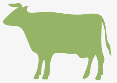 Cow, Cattle, Green, Ox - Green Cow Silhouette, HD Png Download, Transparent PNG