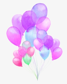 #pink #balloon #balloons #happy - Watercolor Balloons Transparent Background, HD Png Download, Transparent PNG