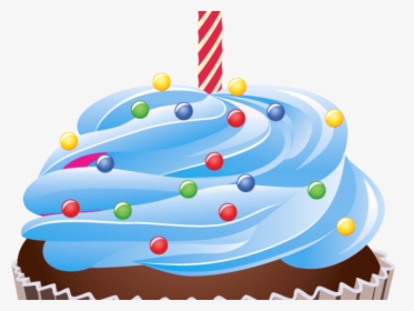 Icing Clipart Cake Drawing - Birthday Cupcake Vector Png, Transparent Png, Transparent PNG