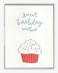 Birthday Cupcake Letterpress Greeting Card - Cupcake, HD Png Download, Transparent PNG