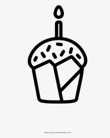 Birthday Cupcake Coloring Page, HD Png Download, Transparent PNG