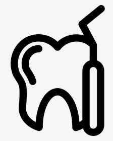 Dentist Tool And A Tooth Outline - Dentist Icon Png, Transparent Png, Transparent PNG