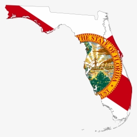 Florida Map Clipart - Florida Flag Map, HD Png Download, Transparent PNG