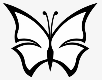 White Butterfly Png Pictures - Butterfly Clipart Black And White, Transparent Png, Transparent PNG