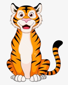 Tiger Clipart Cute Pencil And In Color Transparent - Tiger Cartoon Drawing, HD Png Download, Transparent PNG