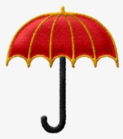 Red Embroidery Umbrella Clipart - Moldes De Paraguas Para Imprimir, HD Png Download, Transparent PNG