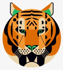 Tiger Logo 5 Head - Owen Davey Illustration Animals, HD Png Download, Transparent PNG