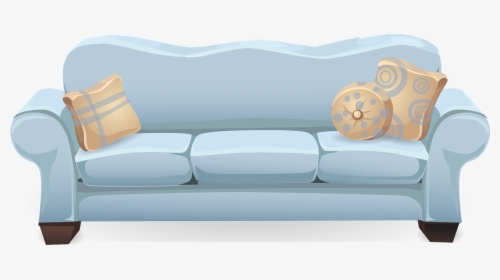 Couch, Sofa, Blue, Pillows, Cushions, Seating, Seat - Couch Clipart, HD Png Download, Transparent PNG