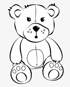 Bear Clipart Angry - Bear Cartoon Black And White, HD Png Download, Transparent PNG
