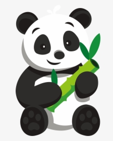 Giant Panda Panda House Restaurant Bear Clip Art - Panda Eating Bamboo Clipart, HD Png Download, Transparent PNG