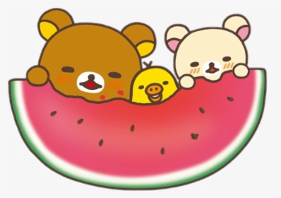 Eating Watermelon Clipart - Rilakkuma Wallpaper Watermelon, HD Png Download, Transparent PNG