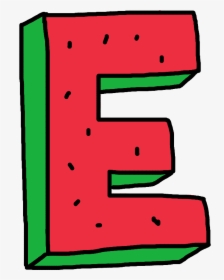 Watermelon Letter Alphabet E, HD Png Download, Transparent PNG