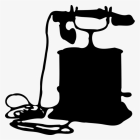 Telephone Phone Communication Connection Device - Old Phone Silhouette Png, Transparent Png, Transparent PNG