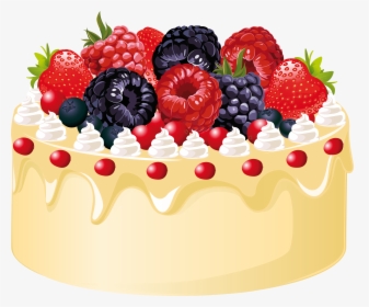 Dessert Clipart Fruit Cake - Birthday Fruit Cake Png, Transparent Png, Transparent PNG