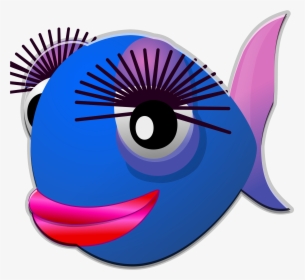 Cartoon Fish With Big Lips - Cartoon With Big Eyelashes, HD Png Download, Transparent PNG