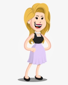 Flat Casual Blonde Female Cartoon Vector Character - Blonde Woman Cartoon Character, HD Png Download, Transparent PNG