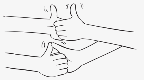 Two Sets Of Hands Gripped In A Fun Thumb Wrestling - Drawing, HD Png Download, Transparent PNG
