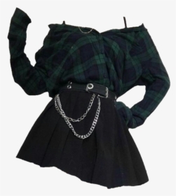 Ootd Outfit Grunge Plaid Green Png Aesthetic Grunge