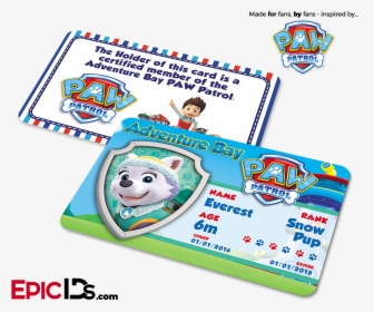 Paw Patrol Inspired Adventure Bay Paw Patrol Id Card, HD Png Download, Transparent PNG
