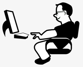 Person On Computer Drawing, HD Png Download, Transparent PNG