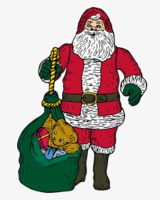 Santa Claus, Christmas, Xmas, Saint, Nicholas, Presents - Santa With Presents Image Png, Transparent Png, Transparent PNG