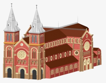 Notre Dame Cathedral Saigon Vector, HD Png Download, Transparent PNG