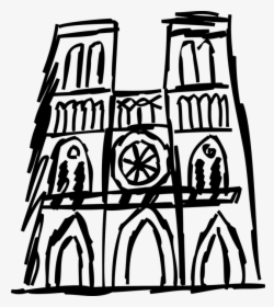 Vector Illustration Of Notre-dame Medieval Catholic - Notre Dame Cathedral T Shirt, HD Png Download, Transparent PNG