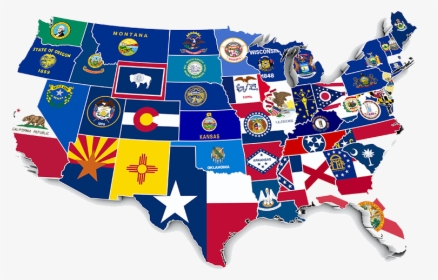 Us Map With Flags, HD Png Download, Transparent PNG