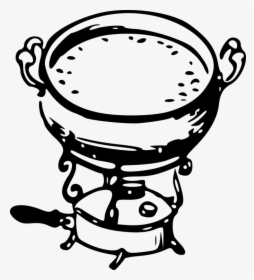 Line Art,food,material - Fondue Clipart Black And White, HD Png Download, Transparent PNG