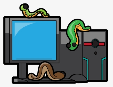 Cartoon Desktop Infected By Worms Clipart , Png Download, Transparent Png, Transparent PNG