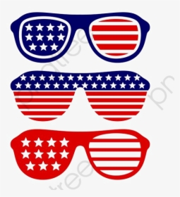 American Flag Glasses Png - 4th Of July Sunglasses Clipart, Transparent Png, Transparent PNG