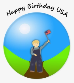 Drawing Of Boy With American Flag - Circle, HD Png Download, Transparent PNG
