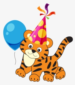 Birthday Tiger - Cartoon, HD Png Download, Transparent PNG