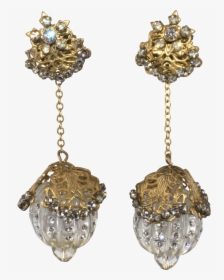 Miriam Haskell Long Dangle Glass Ball Earrings With - Earrings, HD Png Download, Transparent PNG