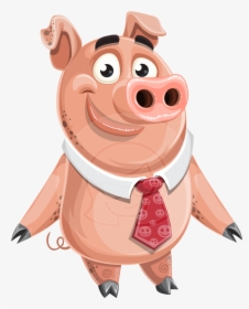 A Ready For Use - Sad Pig Cartoon Character, HD Png Download, Transparent PNG