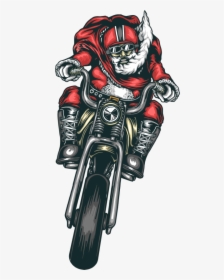 Motorcycle Santa Clip Art, HD Png Download, Transparent PNG
