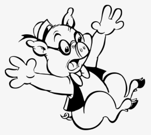 Hog Clipart Drawing, Hog Drawing Transparent Free For - Png Cartoon Pig Falling, Png Download, Transparent PNG
